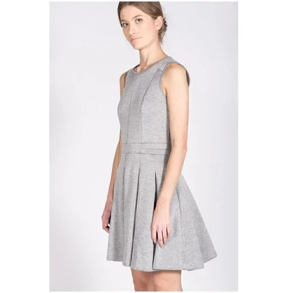 Comptoir des Cotonniers Dress XS Jersey Pleated Gray Neoprene - Picture 5 of 8